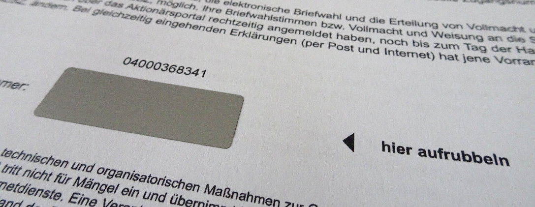 Rubbelfeld in einem Brief